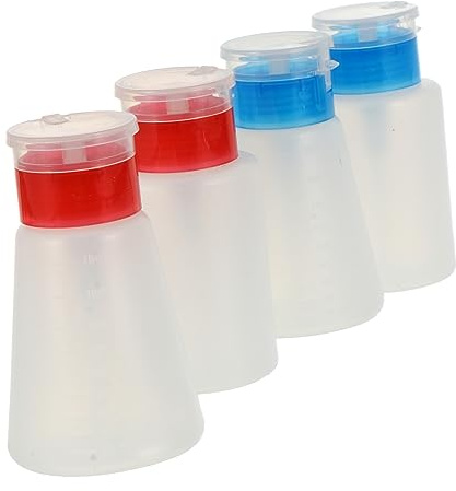 WRITWAA 4stücke Nagellackentferner-pumpflasche Aus Plastik Wiederverwendbar Und Rissfest Push-down-flasche Zum Einfüllen Von Flüssigkeiten Wie Nagellackentferner Und Make-up-entferner Einf