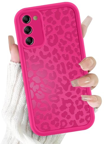 ZhuoFan Handyhülle für Samsung Galaxy S23 5G 6,1”, Aesthetic Leopard Muster Design Rosenrot Matte Schutzhülle Weich Silikon Dünn TPU Case Stoßfest Kratzfest Bumper Cover, 04