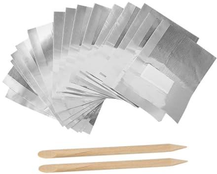 Vaguelly 100Pcs Nail Polish Remover Wraps with Sticks Durable Nail Cleaning Foil for Home and Salon Use for Gel and Removal Convenient Nail Art Tool