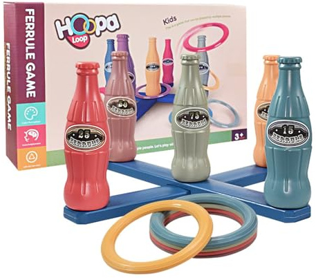 Générique Karnevalsspiele | 40,6 cm (16,14 Zoll) Wurfklingel | ABS-Quoits Set Fun | Das Flaschenspiel mit Ring zum Launchen im Raum für Erwachsene und Erwachsene erhöht die motorischen Fähigkeiten