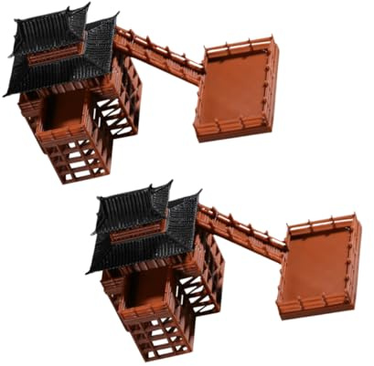 Hemobllo 2 pièces Miniature Pavillon Chinois Modèle Suspendu Décor Jardin Zen pour Micro Paysage Bonsai Décorations Intérieures et Extérieures Compactes