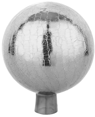 VERDOBA - Rosenkugel - Gartenkugel für den Garten - Dekokugeln Aussenbereich in vielen Farben - Dekokugel aus Handarbeit - Dekokugel für den Garten (Silber Kristall, 15 cm)