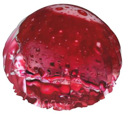 Red Cherries Print Shower Cap, Lined Shower Cap For Women Reusable, Double Layer Waterproof Bath Cap