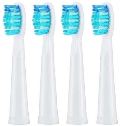 4 Stück Ersatzbürstenköpfe, kompatibel mit Zahnbürstenkopfborsten | 4 replacement bristle heads work with matching toothbrush handles for easy swapping(4 Pcs White)