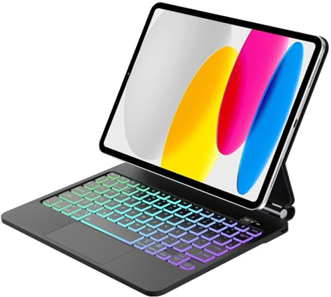 Tiiomioon Magic Keyboard for iPad A16 11'' 2025/ 10th Generation 10.9 2022 | Magnetic Keyboard Case for iPad A16 2025, Trackpad Backlit Keyboard for iPad 11th Gen/10th Gen-UK Layout, Black