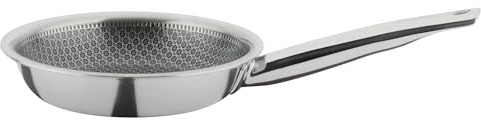 Spring VULCANO Bratpfanne CUT RESIST PURE Ø 16 cm, Edelstahl, induktionsgeeignet, backofenfest, 2-fach Antihaftbeschichtung, 5-lagiges Mehrschichtmaterial mit Aluminiumkern, Wabenstruktur Pfanne | Induktionsgeeignet, Backofenfest, 2-fach Antihaftbeschichtung, 5-lagiges Mehrschichtmaterial mit Aluminiumkern, Wabenstruktur