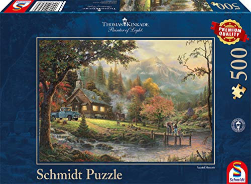 Schmidt Spiele Puzzle 58465 - Thomas Kinkade, Idylle am Fluss, 500 Teile Puzzle