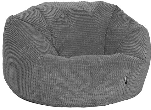 Gilda Giant Classic Corduroy Beanbag Delivered Filled (Grey)