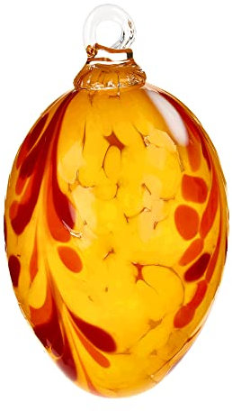 Marolin Handgefertigtes Osterei aus Glas, gelb