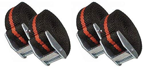 4 Stück Befestigungsriemen-Set Spanngurt, Schnellspanner, Zurrgurt,Klemschoss Gurt ideal zur Befestigung am Fahrradträger