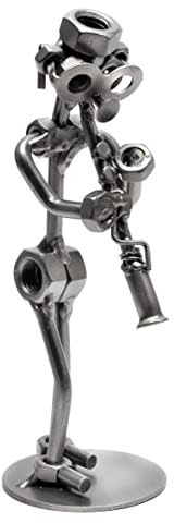 STEEMO Schraubenmännchen Klarinette Musiker-Geschenk Metall-Deko 8x6x18 cm