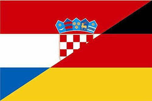U24 Motorradflagge Kroatien-Deutschland Fahne Flagge 20 x 30 cm