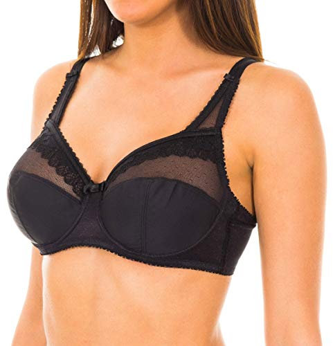 Playtex Soutien-Gorge Avec Armatures en Microfibre Cœur Croisé Féminin Maintien Parfait Femme x1, Noir, 110E