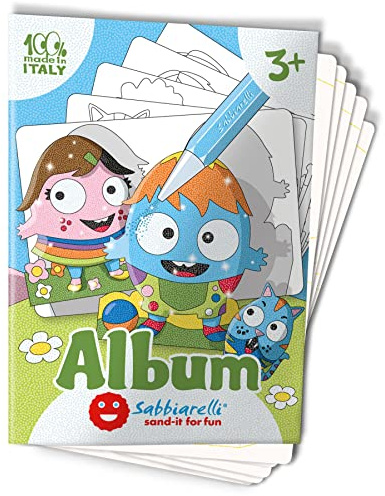 Sabbiarelli – Album Eiersuche | Klebebögen für Sand Art | Enthält 5 Karton-Klebebögen A5 zum Basteln von 10 Dekorationen | 100% Made in Italy | 3-5 Jahre | FARBSAND NICHT ENTHALTEN