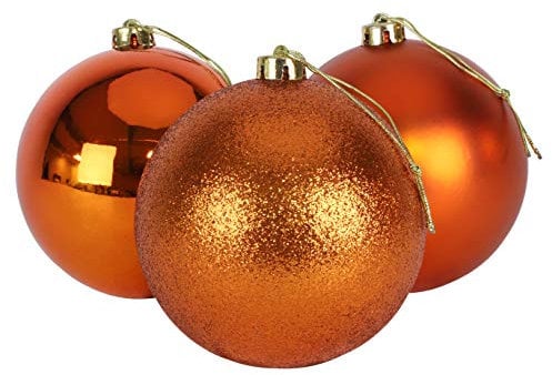 Christmas Concepts® 3-150mm Extra Large Baubles - Shiny, Matte & Glitter Design - Christmas Decorations (Copper)