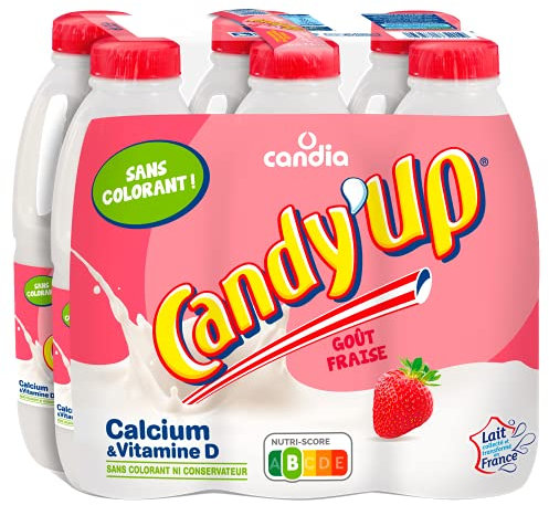 Candy'up lait aromatise a la fraise 6x1l