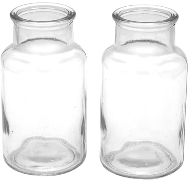 ZauberDeko 2 Vasen Flaschen Glas Tischdeko Blumenvase Vintage Kommunion Konfirmation Hochzeit Party Basteln