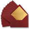 10x metallic Gold-gefütterte Brief-Umschläge DIN C5, dunkel-rot - 156 x 220 mm - Nassklebung mit spitzer Klappe - FarbenFroh by GUSTAV NEUSER