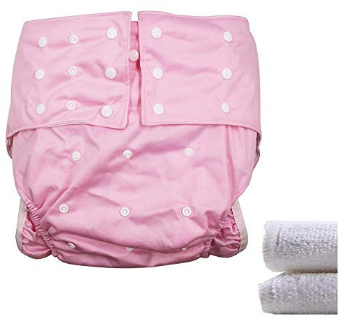 LukLoy Stoffwindel für Erwachsene, Damen, Inkontinenzversorgung mit zwei Einlagen, schützende Unterwäsche, verstellbare Größe, waschbar und wiederverwendbar, auslaufsicher, Taillengröße ca. 65–135 cm