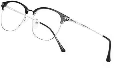 JoXiGo Lunettes Anti Lumière Bleue Gaming Ordinateur Femme Homme Anti Fatigue Lens Transparent Monture TR90 Métalliques avec Étui