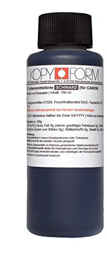 KOPYFORM Encre Alimentaire NOIRE 100ml pour Imprimantes de Canon (KOL111)