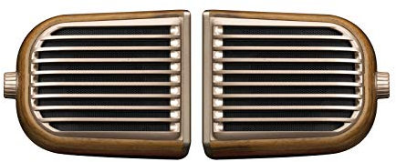 JAZ Altavoz inalámbrico estéreo de 10 W con 2 Altavoces magnéticos separables, Puerto AUX, Ranura para Micro SD hasta 32 GB, 4 Horas de Escucha música, Acabado Madera