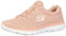 Skechers Baskets Summits pour Femme, Bordure Blanche en Maille Rose, 35.5 EU