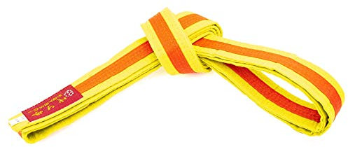 Hayashi Budogürtel zweifarbig - gelb-orange, Gr. 220 cm