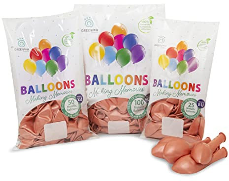 Rosegold luftballons - 100% Reiner NATURLATEX - Premium Qualität - Latex Party Ballons - Metallic Ballon - Geburtstag Dekoration - Bunte Luftballons 100