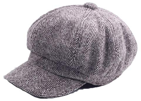 Ballonmütze Wolle Barett Cap Damen Winter Newsboy Schirmmütze Kappe