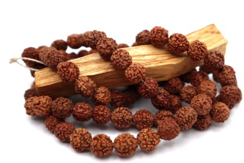 OzaarChawk Rudraksha Mala Beads Necklace With 108 Prayer Beads for Japa, Meditation, And To Increase Calmness, Wood, No Gemstone