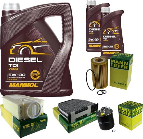 QR-Parts Set 85451433 CUK 29 005 WK 820/2 x MN7909-5 C 35 003 MN7909-1 HU 7010 z Inspektionspaket 7 L Diesel TDI 5W-30 + MANN Filterpaket 10931682