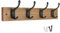keypak 4 patères noires mates sur planche en bois effet frêne – 46 cm moderne à fixation murale