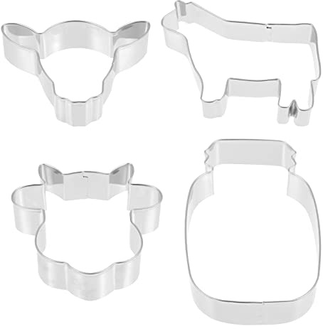 EXCEART 4 Stück Edelstahl Kuh Ausstechformen Keksform Backzubehör Für Kuchen Kekse Fondant Diy Backen Zuhause