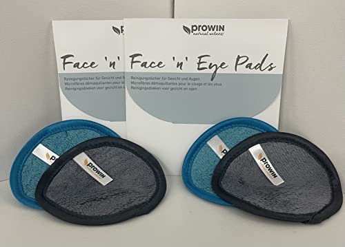 proWIN face ´n´eye pads 10 cm rund - Doppelpack - 2x2 Stück cyan/grau -Sonderpreis-