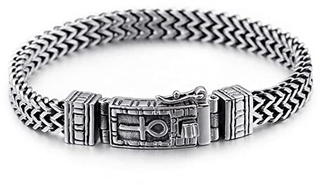 Silberne Armbänder, Surfer Armband Herren Hip-Hop-Punk Armband Edelstahl Männer Herren Schmuck Geschenk Männer