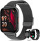 Erkwei Smartwatch Damen mit Bluetooth Anrufe 1,69 Zoll Fitnessuhr Damen Herzfrequenzmonitor Schlafmonitor Schrittzähler SpO2 Fitness Tracker Schrittzähler Kalorien Musiksteuerung