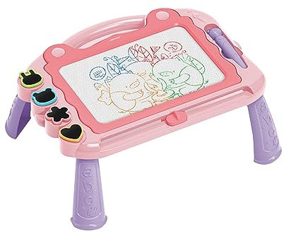 MFCGHXR Doodle-Zaubertafel Original, magische Tafel, mit Ständer und 4 Stempeln, Geburtstage, lehrreiche Geschenke für die frühe (rosa)