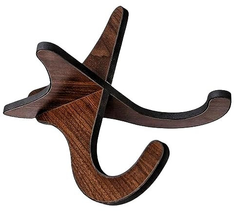 Portable Wooden Ukelele Stand Holder,Eidoct Portable Wood Ukulele Stand for Small Guitar, Violin, Banjo, Mandolin(Dark Brown)