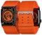 Tefeca Dual Series - Bracelet de rechange compatible avec Apple Watch/Apple Watch Ultra - Taille ultra large 49/45/44/42 mm - Nylon orange avec adaptateurs noirs