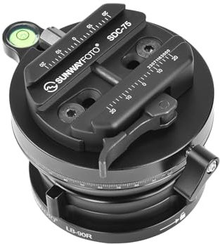 SUNWAYFOTO LB-90R+SDC-75 360° Panoramic Levelling Base with Arca Swiss Clamp, 25kg Load Capacity