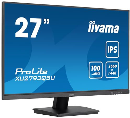 iiyama ProLite XU2793QSU-B6 68,5cm 27 IPS LED-Monitor WQHD 100Hz HDMI DP USB3.2 Slim-Line FreeSync schwarz