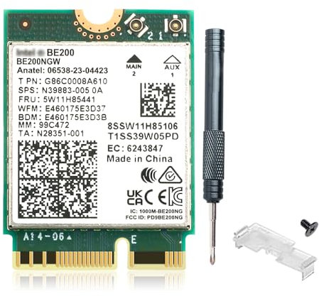 Scheda WiFi 7 BE200 BE200NGW M.2 WiFi BT5.4 802.11BE Tri-Band 8774Mbps NGFF WiFi 7 Wireless Network Laptop Nuovo adattatore WiFi 7 per PC Windows11/10 (non supporta tutte le schede madri AMD)