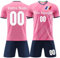 Maillot Football Personnalisé avec Nom Numéro Maillot de Foot Ensemble T-Shirt + Shorts Cadeaux pour Garçons Hommes Enfant Adultes