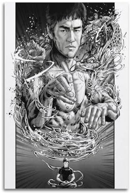 DATOZA Bruce Lee Be Like Water Art Poster Dekorative Malerei Leinwand Wandkunst Wohnzimmer Poster Schlafzimmer Malerei,Wandkunst Bilddruck Moderne Familienzimmer Dekor 12x18inch(30x45cm)