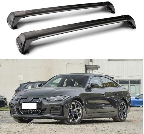 Auto Dachträger für BMW i4 Gran Coupe 2022 2023 2024, 2 Stück Aluminium Dachgepäckträger Gepackträger Querträger Transport Zubehör