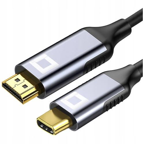 Co2 USB-C auf HDMI 2.1 8K/60Hz, 4K/120Hz, Full HD, Plug & Play, Dynamic HDR, Einwegadapter, Aluminium Space Grau, MHL, Kompatibel mit iPhone, MacBook, iPad Pro, Samsung (2m)