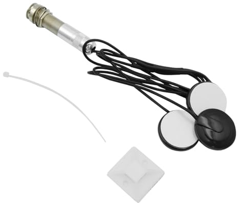 Alnicov Selbstklebendes Tonabnehmer-Piezo-Mikrofon mit 6,35 mm Klinkenstecker, 3-Wandler-Mikrofon für Akustikgitarre, Ukulele, Mandoline, Banjo, Violine, Streichinstrumente