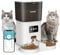 Automatic Cat Feeder, 2.4G WiFi 6L Cat Food Dispenser, Cat Feeder Automatic with Timer, 2 Stainless Steel Bowls, Low Food Alarm, 10s Voice Recording, Up to 20 Portions 15 Meals Per Day for Cats