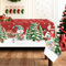 Arquiel Christmas Tree Snowman Tablecloth Waterproof, Winter Snow Table Cloth Rectangle Stain Resistant, Washable Table Cover for Home Kitchen Dining Party Decoration (140 * 180cm)